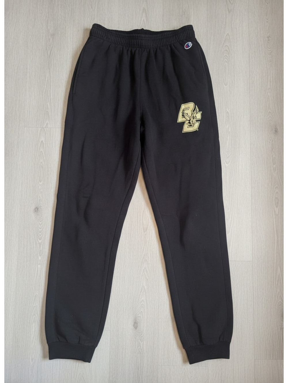 Champion Black Athletic Sweatpants with BC Eagle Logo Size S